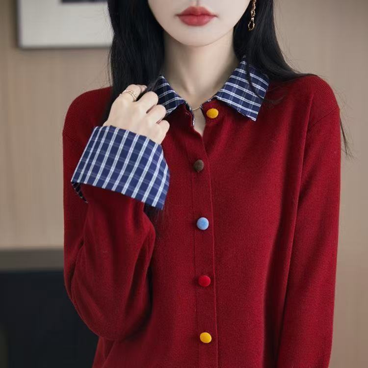 Damen Strickjacke Bunt Knöpfe Eveloria