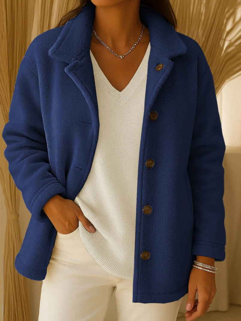 Damen Fleecejacke Knopfdetails Eveloria