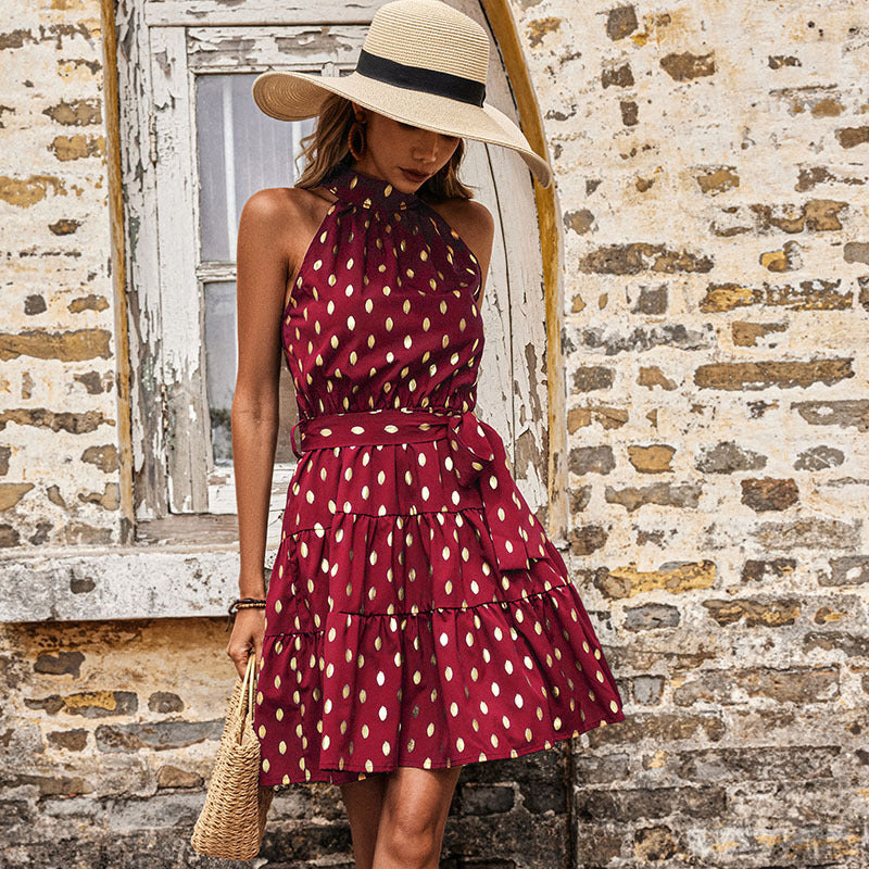 Damen Wickelkleid Sommer Rüschendesign Taillengurt Eveloria