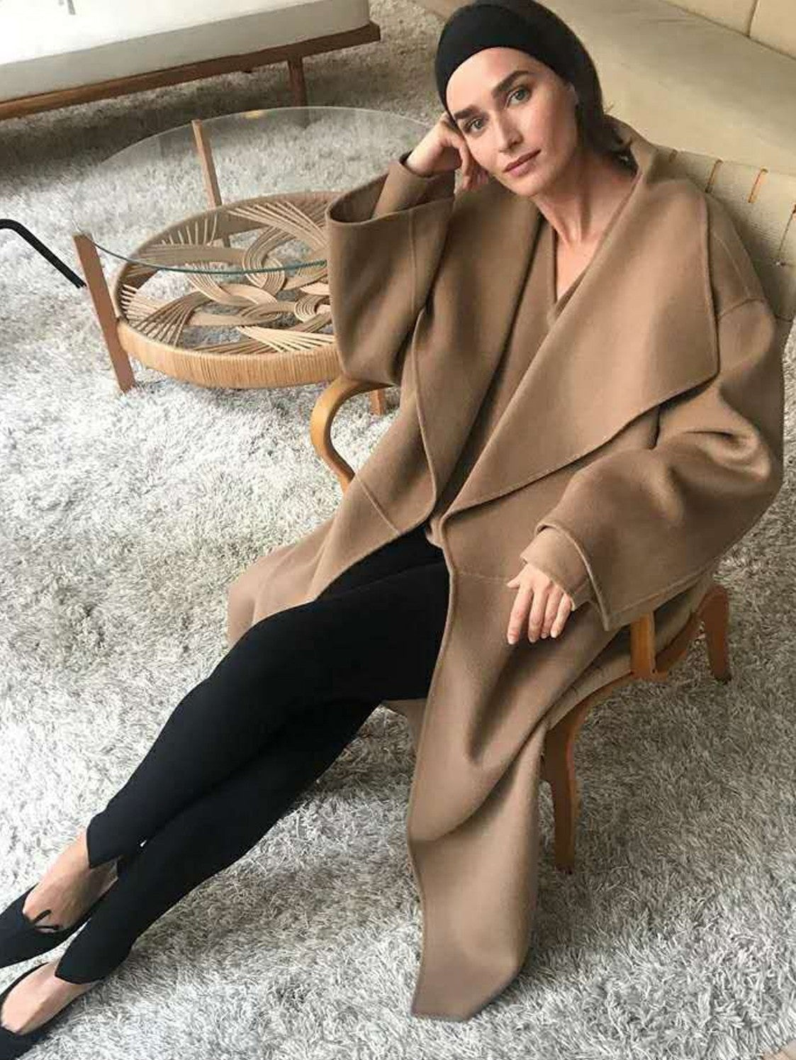 Damen Oversize-Mantel Offener Vorderteil Eveloria