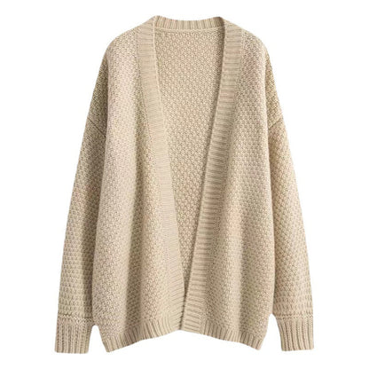 Damen Strickcardigan Oversized Lässig Mehrfarbig