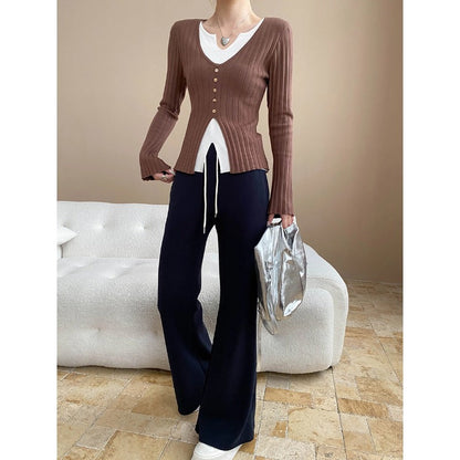 Damen Palazzohose Baumwollmix Bequem Eveloria