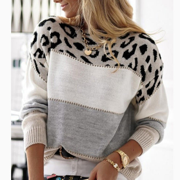 Damen Pullover Grafisches Tiermuster Strukturiert Eveloria