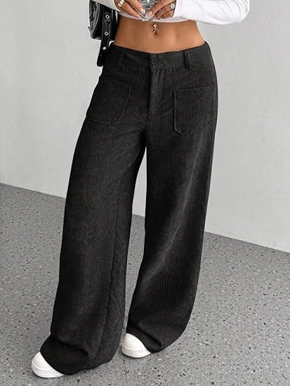 Damen Cordhose Weit Bequem Eveloria