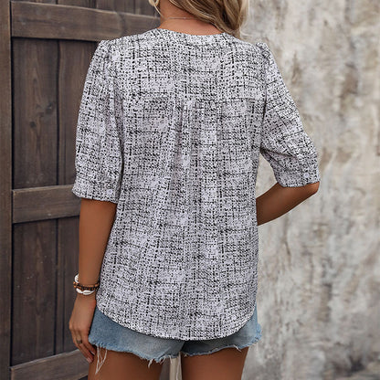 Damen Bluse Grafisches Muster Locker Leicht Eveloria