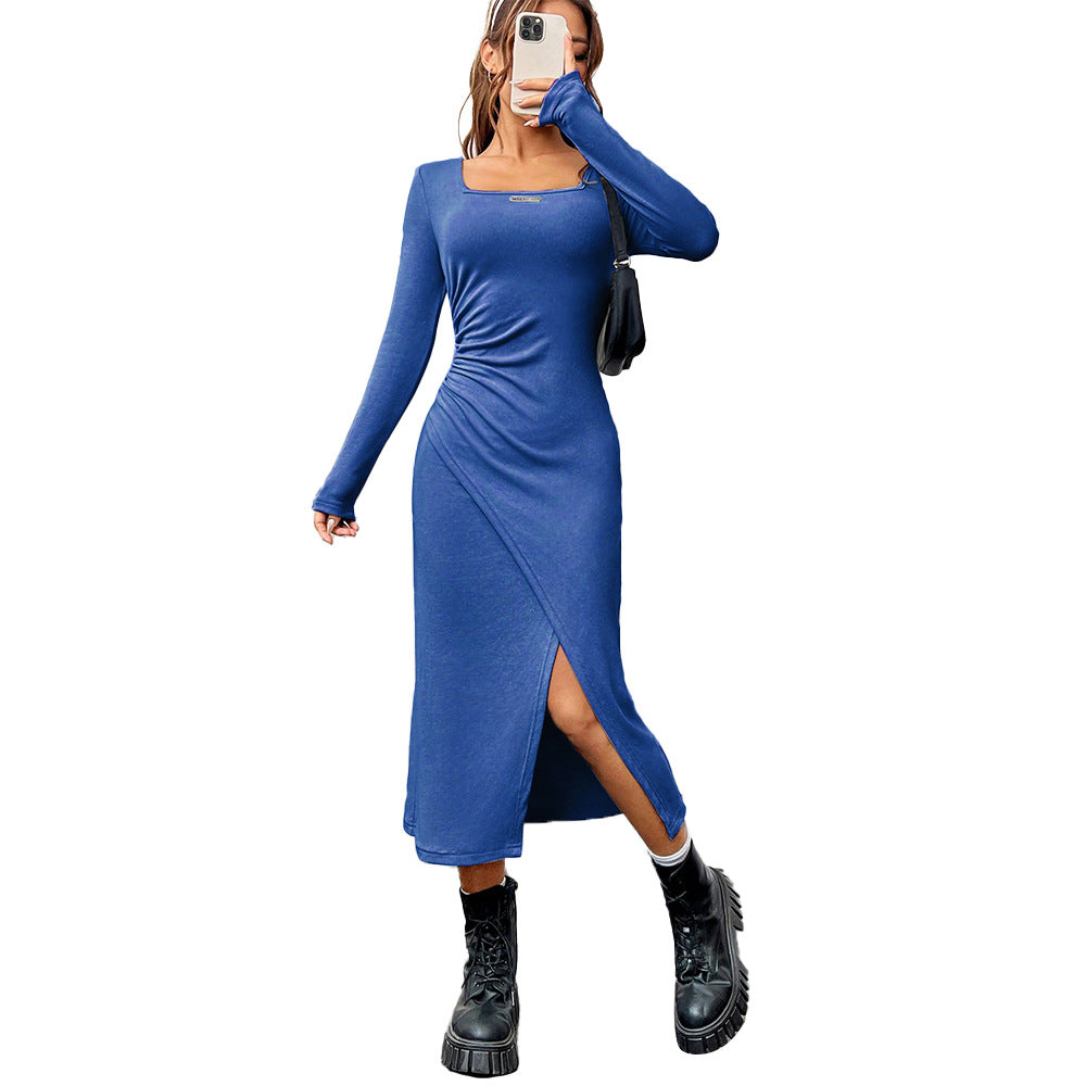 Damen Midikleid Figurbetont Schick Ausschnitt