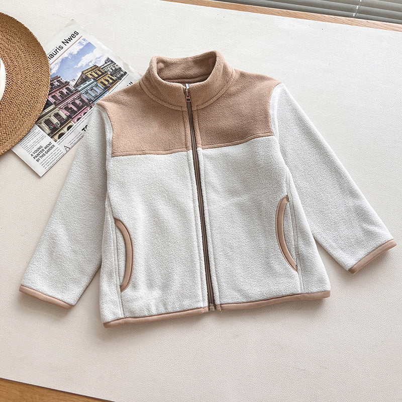 Damen Fleecejacke Hochkragen Reißverschlusstaschen Eveloria