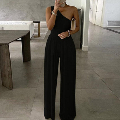 Damen Elegante Ein-Schulter-Jumpsuit Eveloria