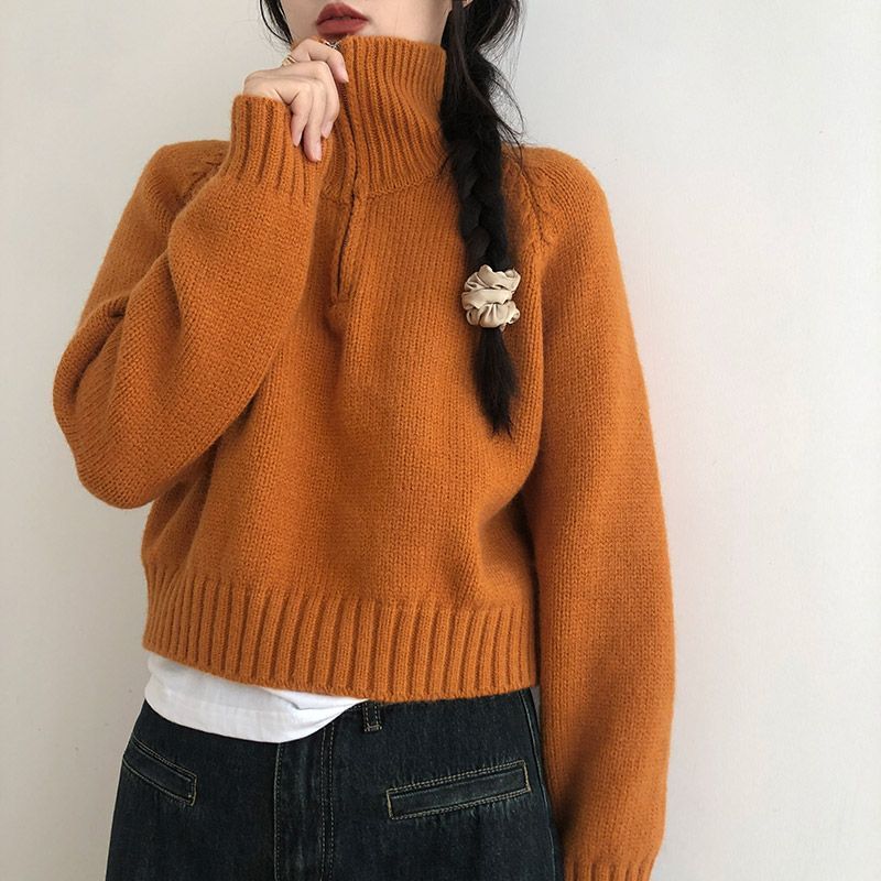 Damen Stehkragenpullover Eveloria Hochwertiges Strick