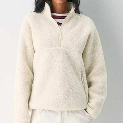 Damen Fleece Pullover Eveloria Weich Grau