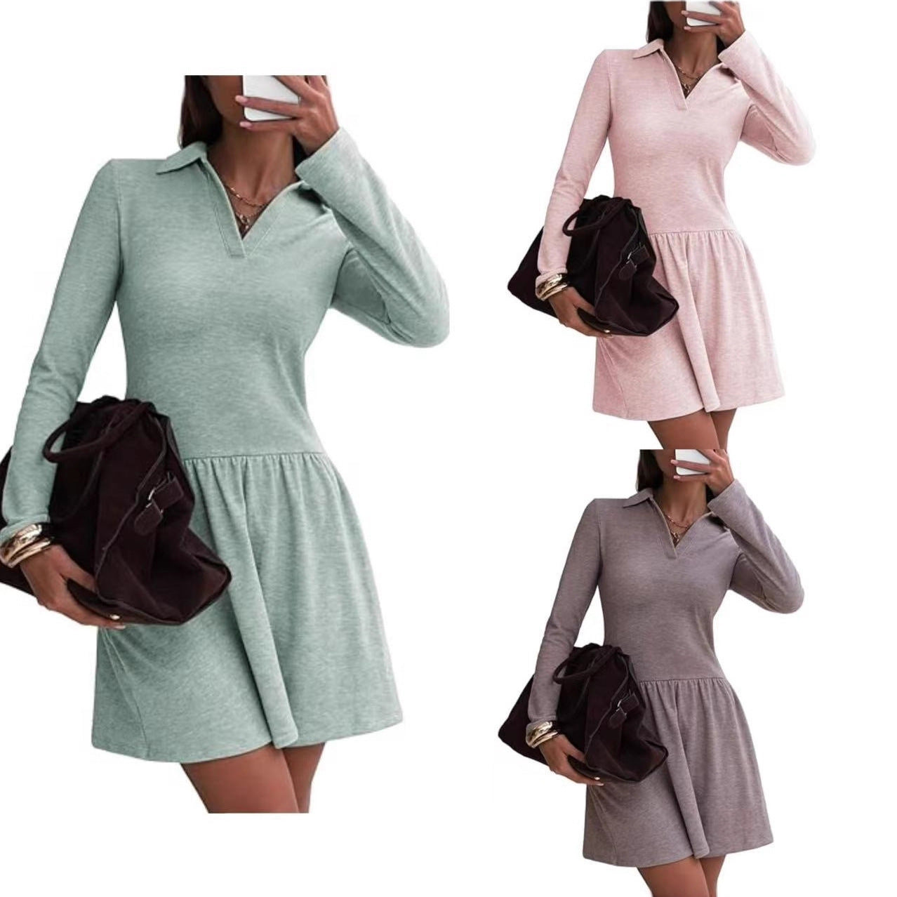 Damen Polo-Kleid Sportlich Eveloria - Eveloria