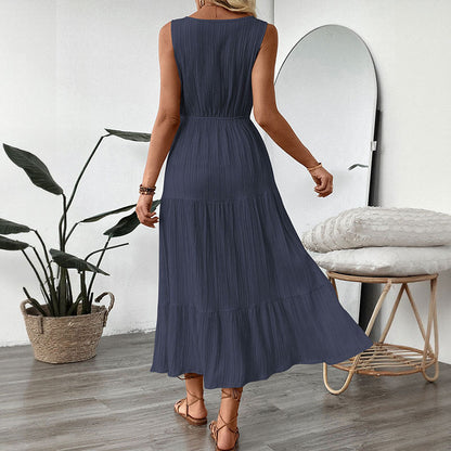 Damen Maxikleid Elastisch Rüschendetails Eveloria