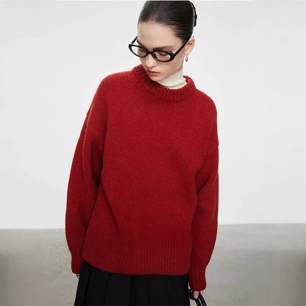 Damen Strickpullover Langärmlig Höher Kragen Eveloria