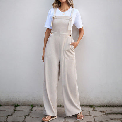 Damen Latzhose Lässiger Schnitt Seitentaschen Eveloria