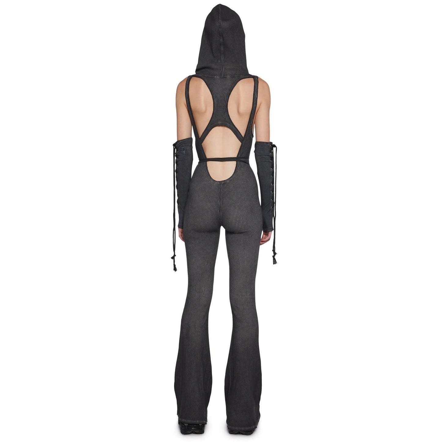 Damen Jumpsuit mit Kapuze und langen Ärmeln Eveloria