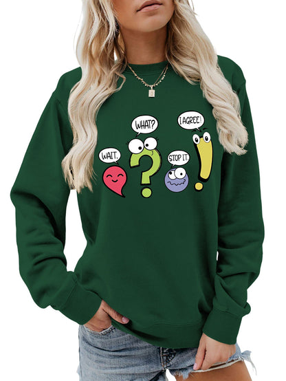 Damen Pullover Lässig Humorvolles Motiv Grau