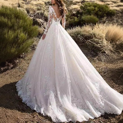 Damen Abendkleid Spitze V-Ausschnitt Langärmlig Eveloria