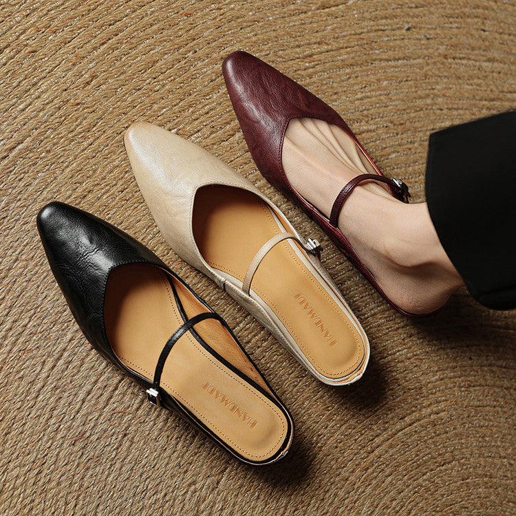 Damen Slipper Echtes Leder