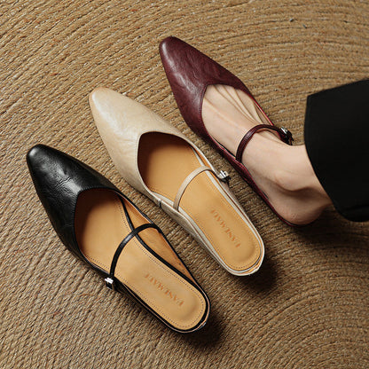 Damen Slipper Echtes Leder