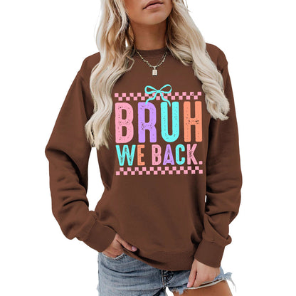 Damen Sweatshirt Bequem Fröhlicher Druck Grau Eveloria