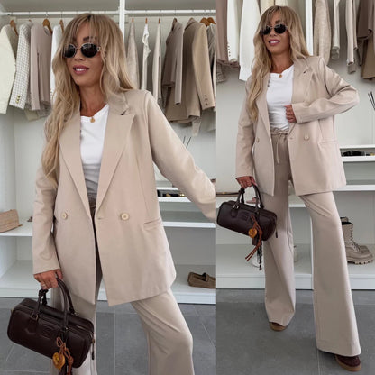 Damen Blazer-Set mit weiten Hosen Eveloria