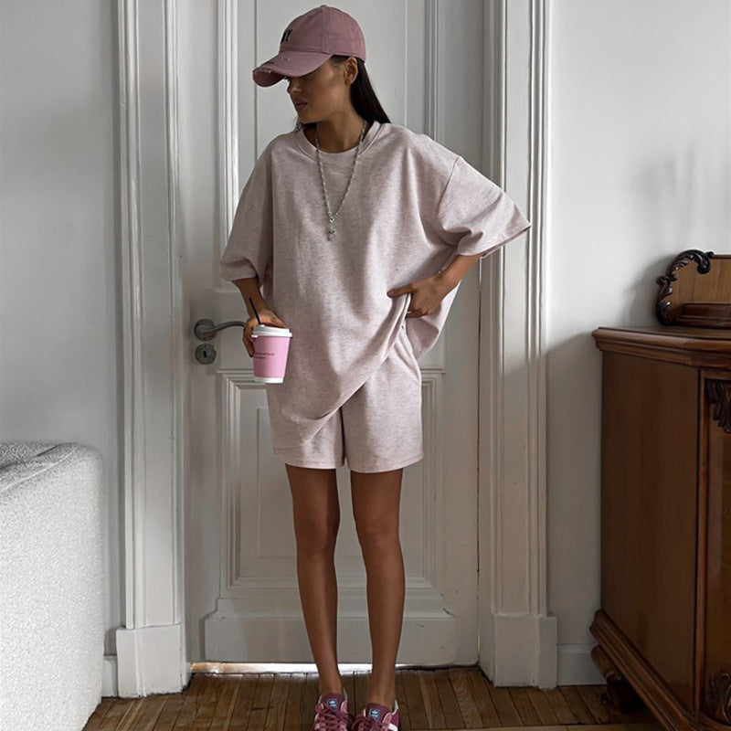 Damen Oversized Zweiteiler-Set T-Shirt und Shorts