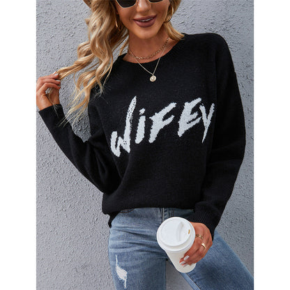 Damen Pullover mit Schriftzug Eveloria