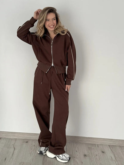 Damen Sportset Slim Fit Reißverschluss Eveloria