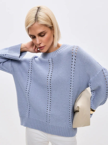 Damen Strickpullover Luftiger Strick Freizeit
