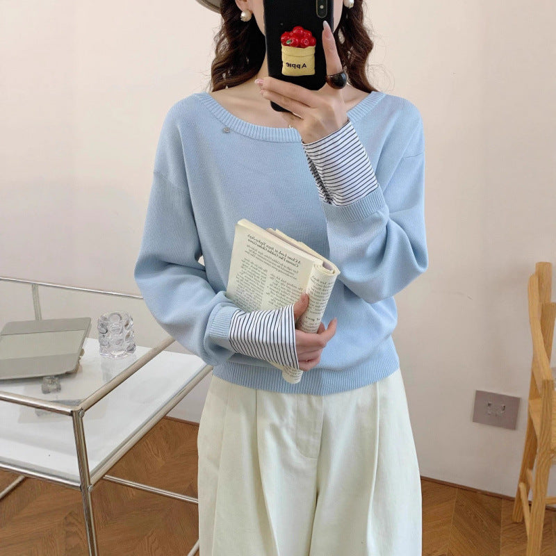 Damen Pullover Lässig Abnehmbarer Innenarm Eveloria
