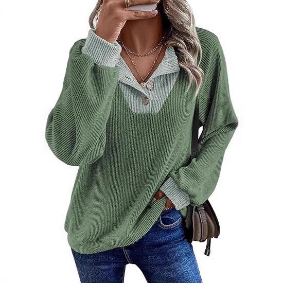 Damen Pullover Lässig Modischer Kragen Grau Eveloria