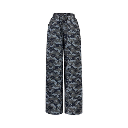 Damen Cargo-Hose Camouflage-Print Weite Bein Eveloria