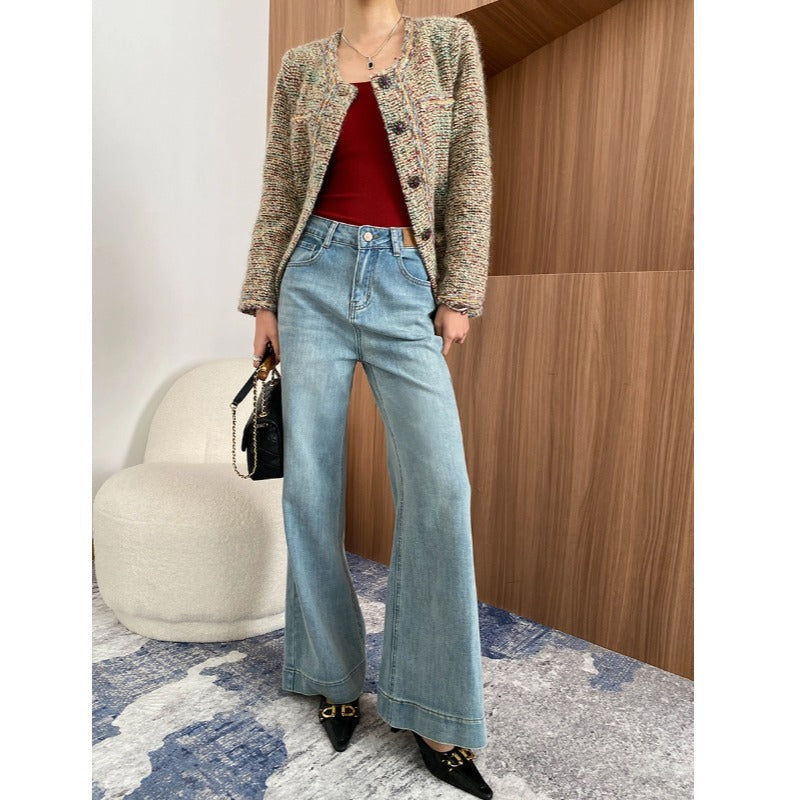 Damen Highwaist Schlagjeans Vintage-Stil Eveloria