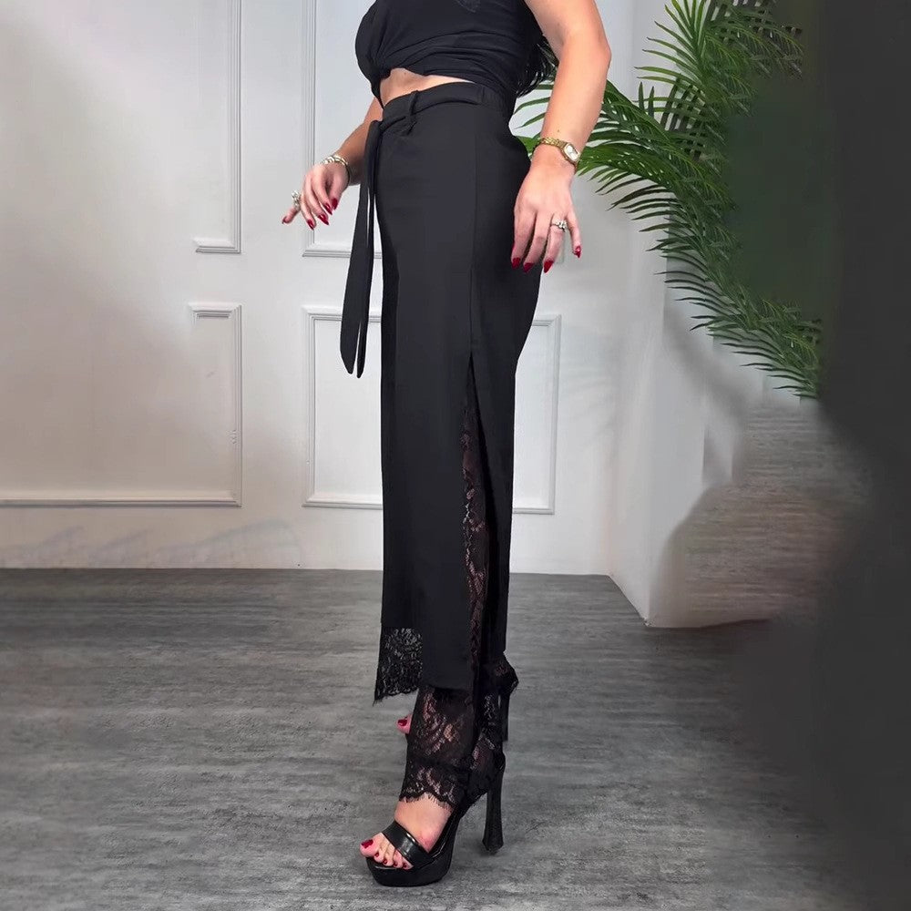 Damenhose Elegante Lange Hose Spitze