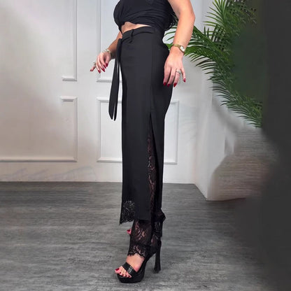 Damenhose Elegante Lange Hose Spitze