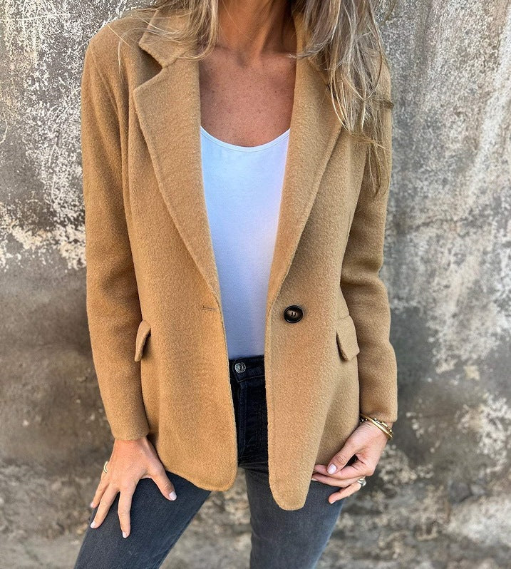 Damen Blazerjacke Weiches Fleece Eveloria
