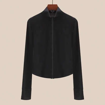 Damen Sportjacke Hochkragen Reißverschluss Eveloria