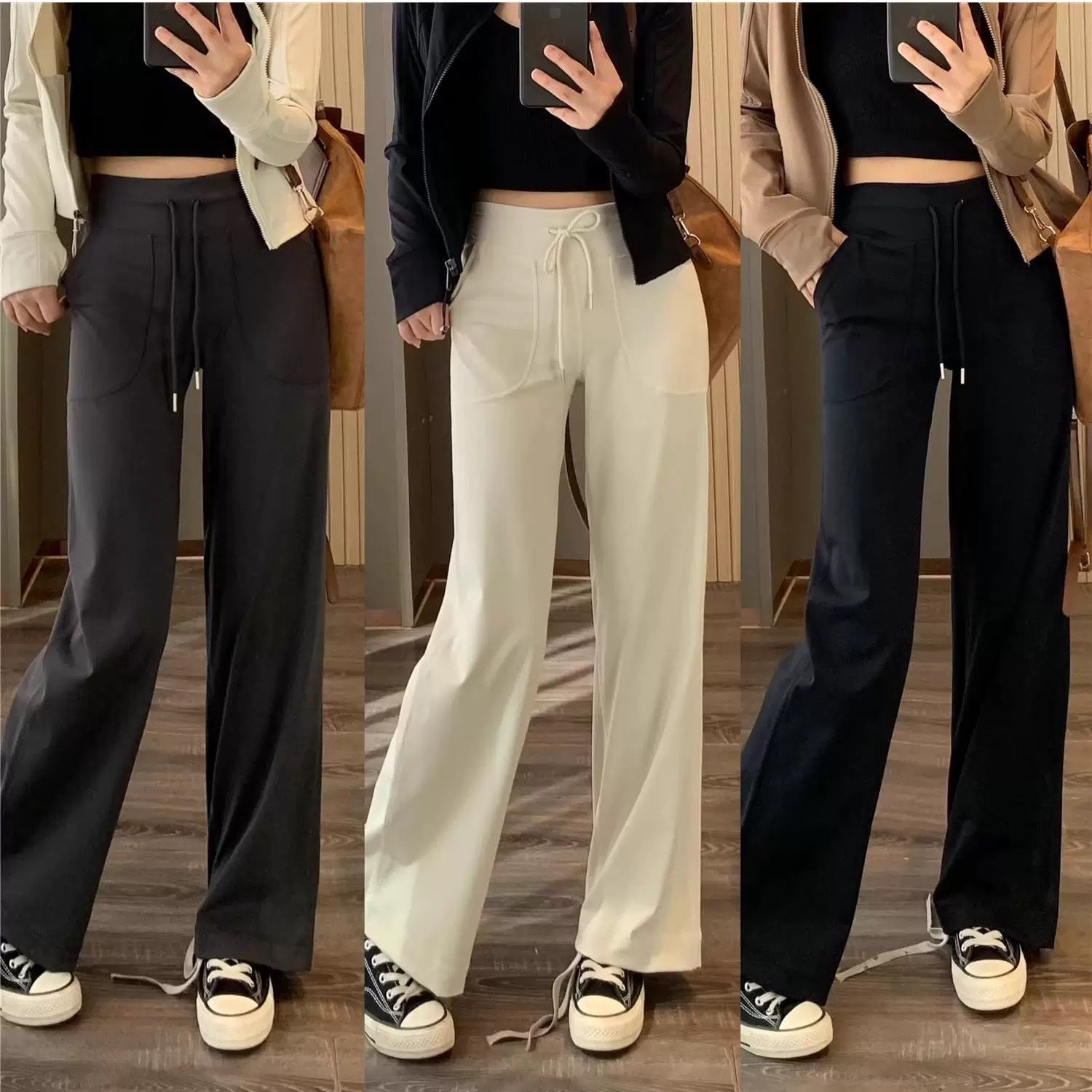 Damen Loungehose Weite Bein Eveloria - Eveloria