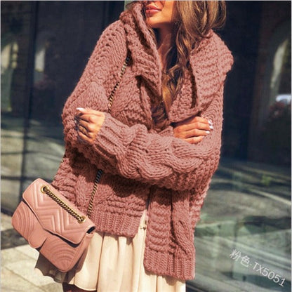 Damen Grobstrickjacke Voluminöse Ärmel Modern Eveloria