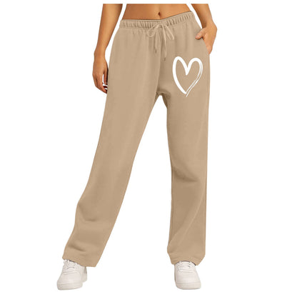 Damen Freizeithose Elastischer Bund Herzmotiv Eveloria