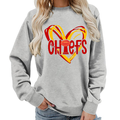 Damen Sweatshirt Herzmotiv Sportgrafiken Eveloria