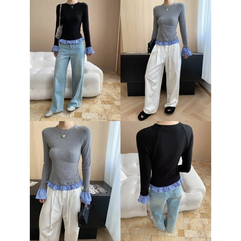 Damen Langarmshirt mit Schößchen Eveloria