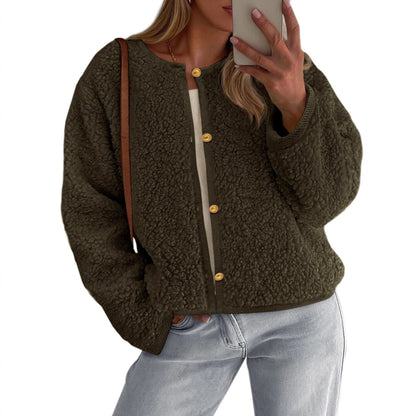 Damen Fleecejacke Oversized Kuschelig Blau Eveloria