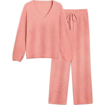 Damen Lounge-Set Weiches Strukturmaterial Beige