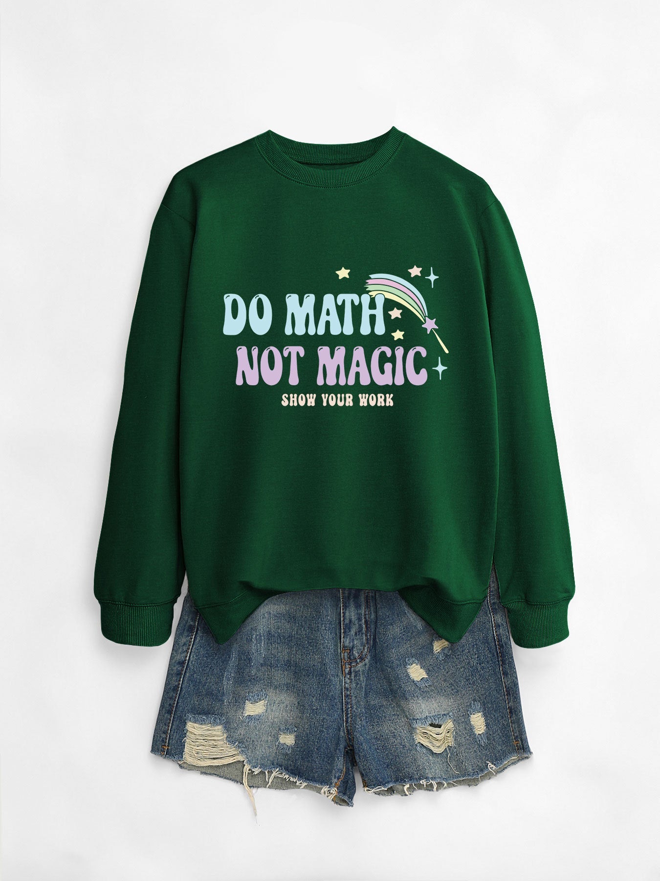 Damen Sweatshirt Mathematik-Motiv Grau Eveloria