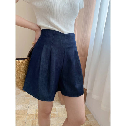 Damen Shorts-Set mit Schlitzen Hochwerder Bund Schwarz Eveloria - Eveloria