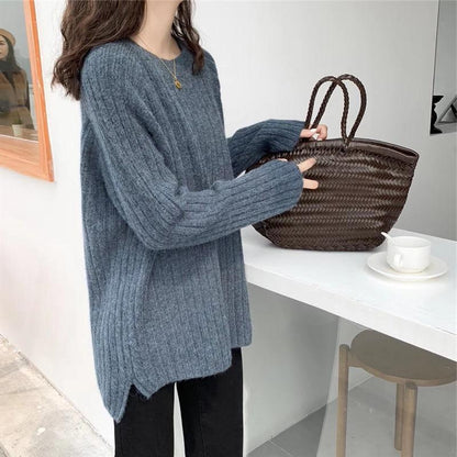 Damen Rippenstrickpullover Eveloria Gemütlich