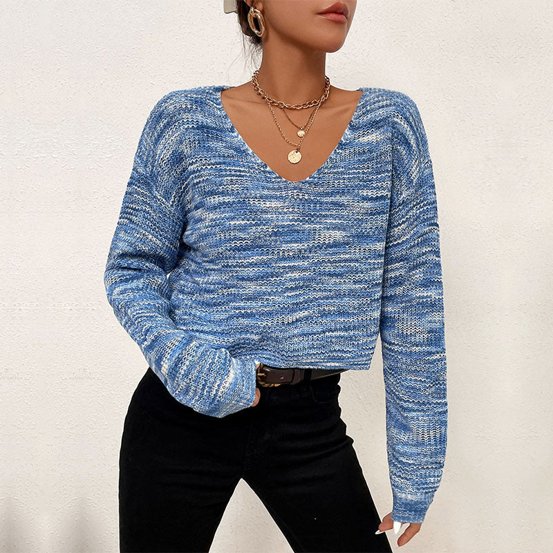 Damen Oversized Strickpullover Asymmetrisch Muster - Eveloria