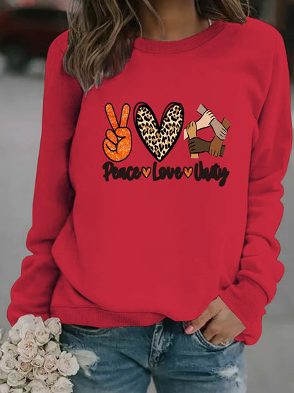 Damen Sweatshirt Peace Love Unity Motiv Eveloria