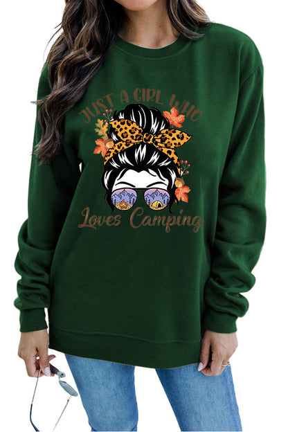 Damen Sweatshirt Campingmotiv Eveloria